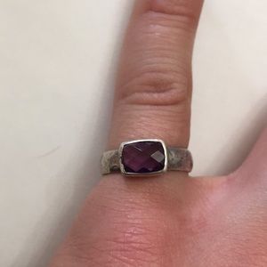 Vintage Amethyst & Silver Ring Sz 6.5